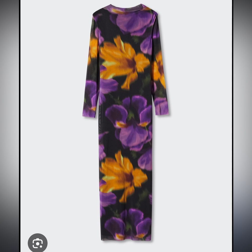 Mango floral print tulle dress